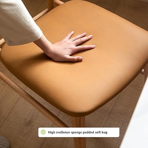 Miniatura 7 de Sillas de comedor, Silla auxiliar moderna de mediados de siglo con asiento tapizado y patas de madera, Sillas para comedor (marrón)