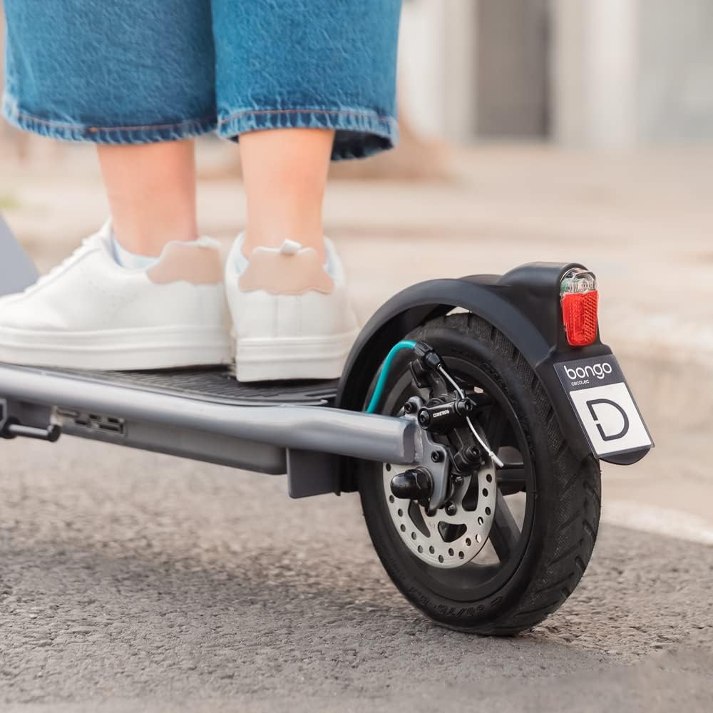 Close-up of rear wheel and disc brake