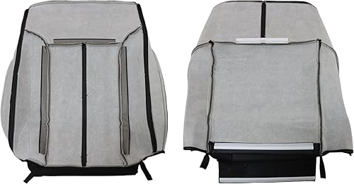 Miniatura 7 de NLQR Fundas de asiento perforadas de repuesto para parte inferior del conductor delantero y superior, de piel de microfibra negra, compatible con