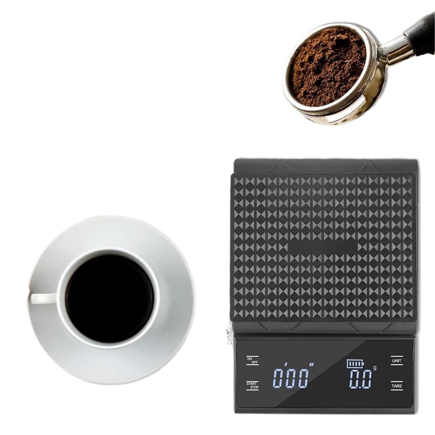 Electronic Scale, Auto Timer G/oz/ml High Precision Digital Coffee Kitchen Weight Scale Rechargeable Type-C 3KG/0.1g LED Display Electronic,for Meal Prep, Baking and Cooking(Chargeable Type)