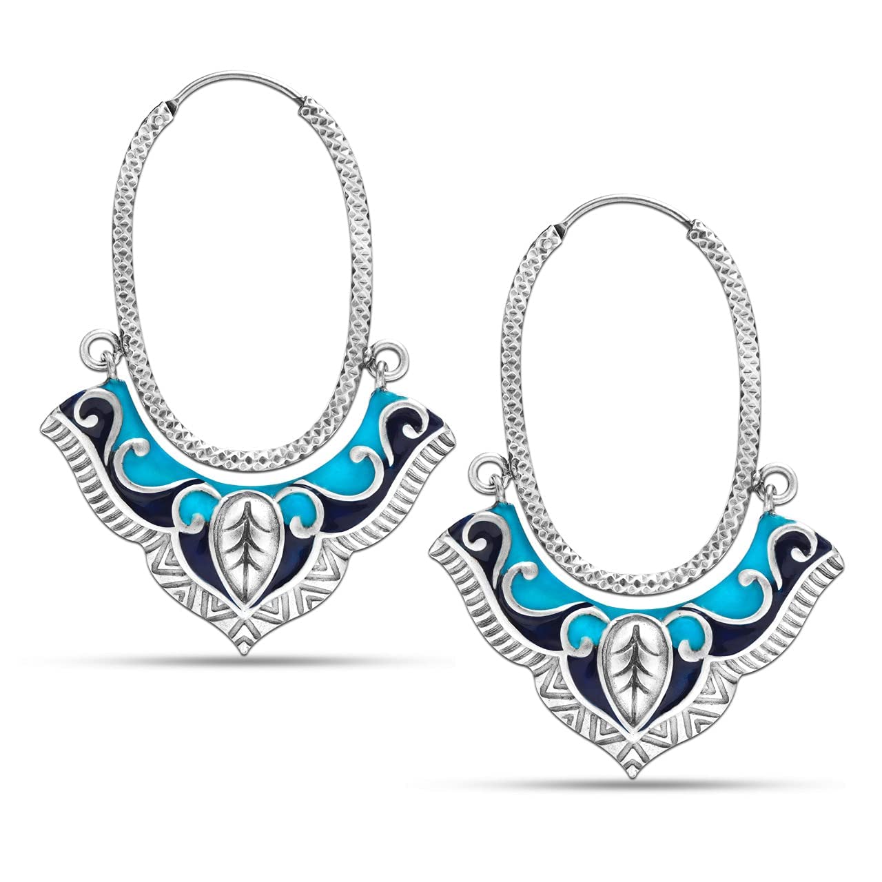 Amazon Brand - Anarva Antique Oxidized Enamel Hoop Earrings for Women and Girls (B0C5SZHXWP) Amazon Price History, Amazon Price Tracker