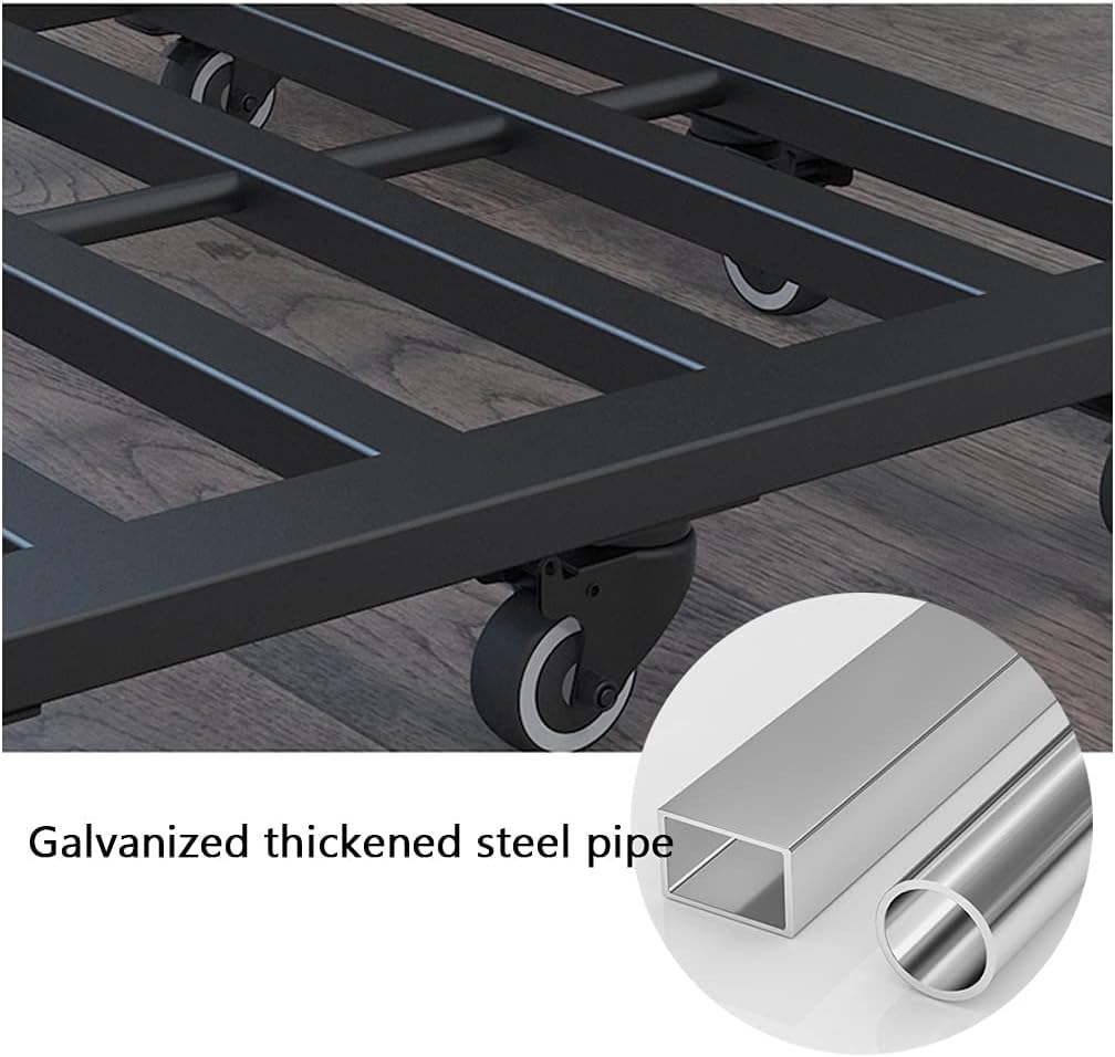 Large Potted Plant Caddy, Heavy Duty Iron Garden Flower Pot Planter Mover, Planter Trolley Saucer Moving Tray, Machine Base, Sturdy Designed Iron Pot Coaster on Wheels(White 50cm/20in)