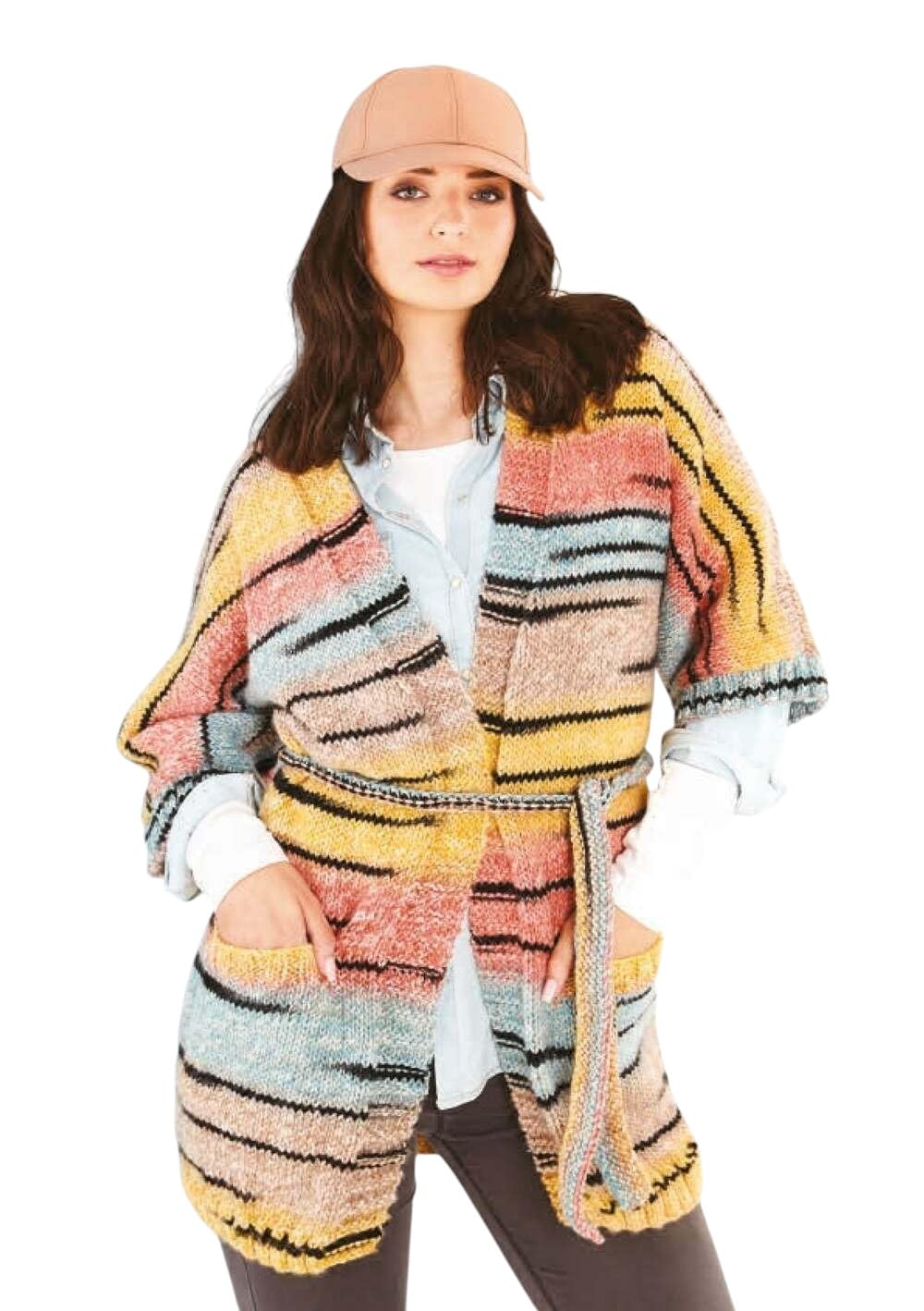 King Cole Unisex Multi Ladies Chunky Knitting Pattern 3/4 Or Long Sleeve Cardigans (5930)