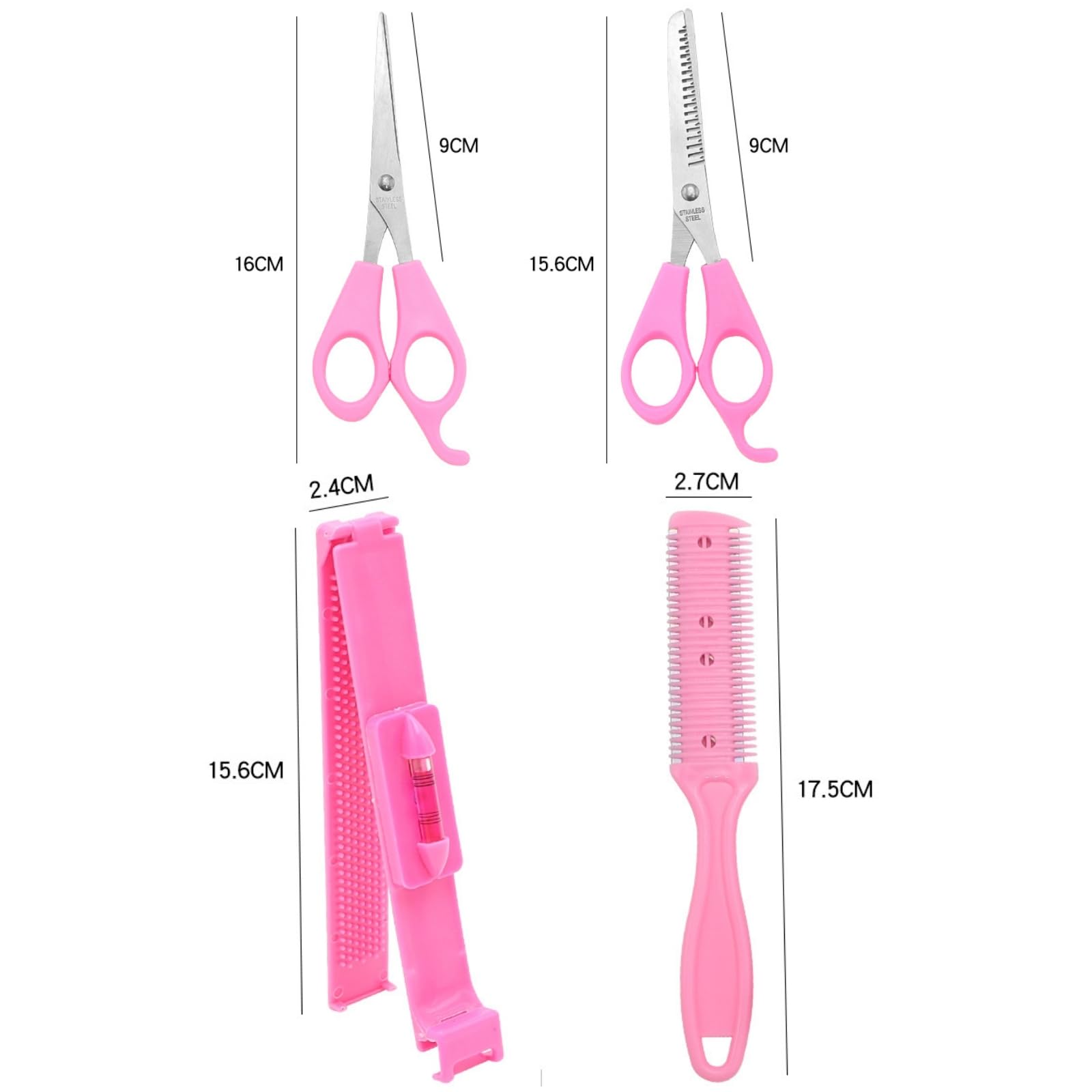 Outils de Coiffure DIY Bricolage Tondeuse, 4 Pièces Kit D'outils de Coupe de Cheveux Bricolage, Accueil Outil de Coupe de Cheveux Ciseaux de Coiffure Professionnels, Coupes De Cheveux Lame Peigne
