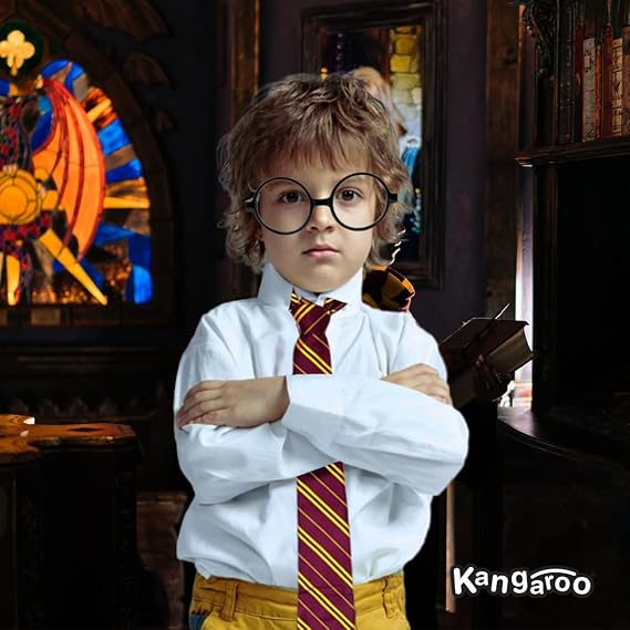 Kangaroo Wizard Costume for Kids and Adults - Wizard and Witch Tie Kids and Adults with glasses Spectacles - Men and Women Accessories for Halloween and Dress Up Apparel