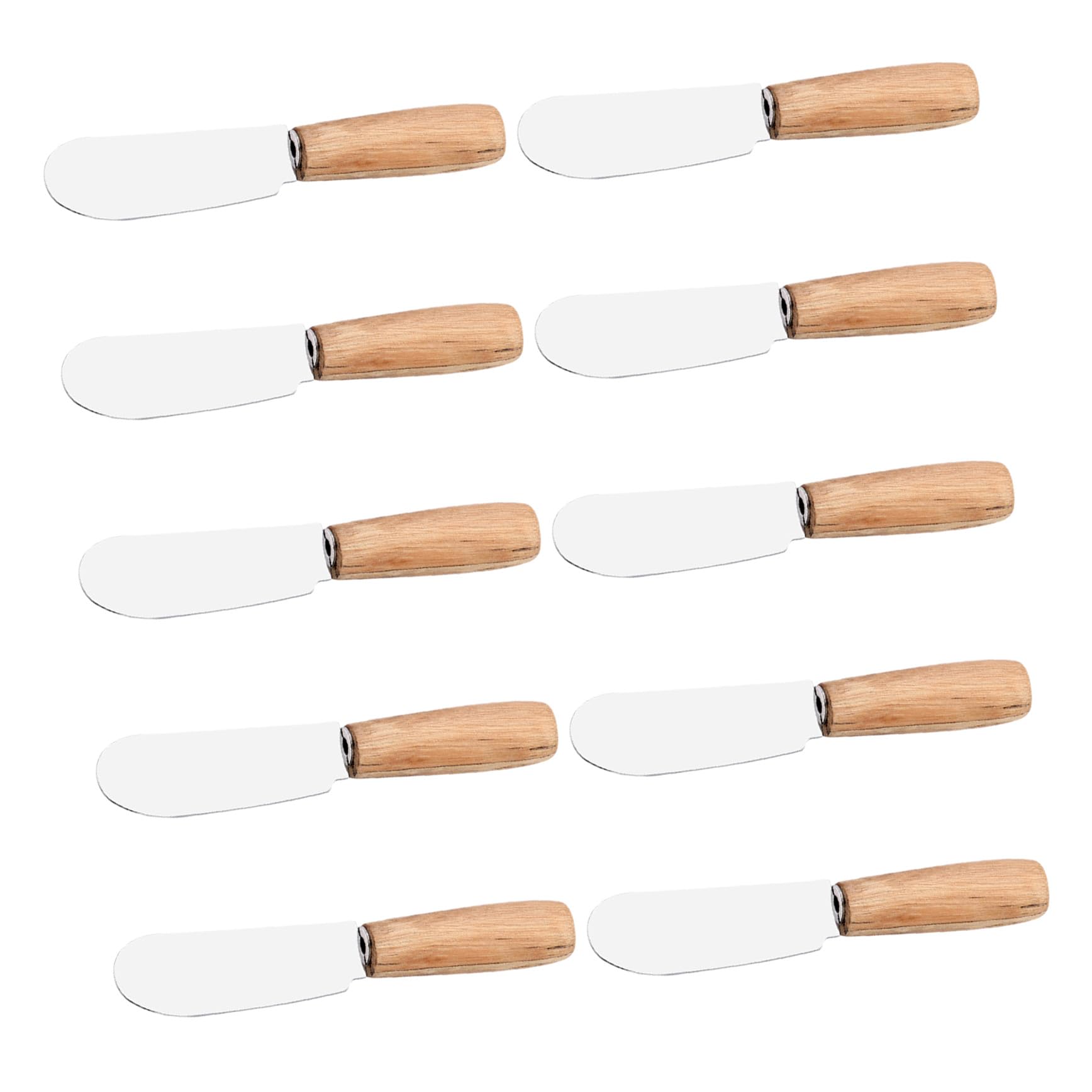 Spatola per Burro in Acciaio Inox Manico in Legno 10 Pezzi per Cucina e Pasticceria Utensili da Cucina Professionali Colore Casuale