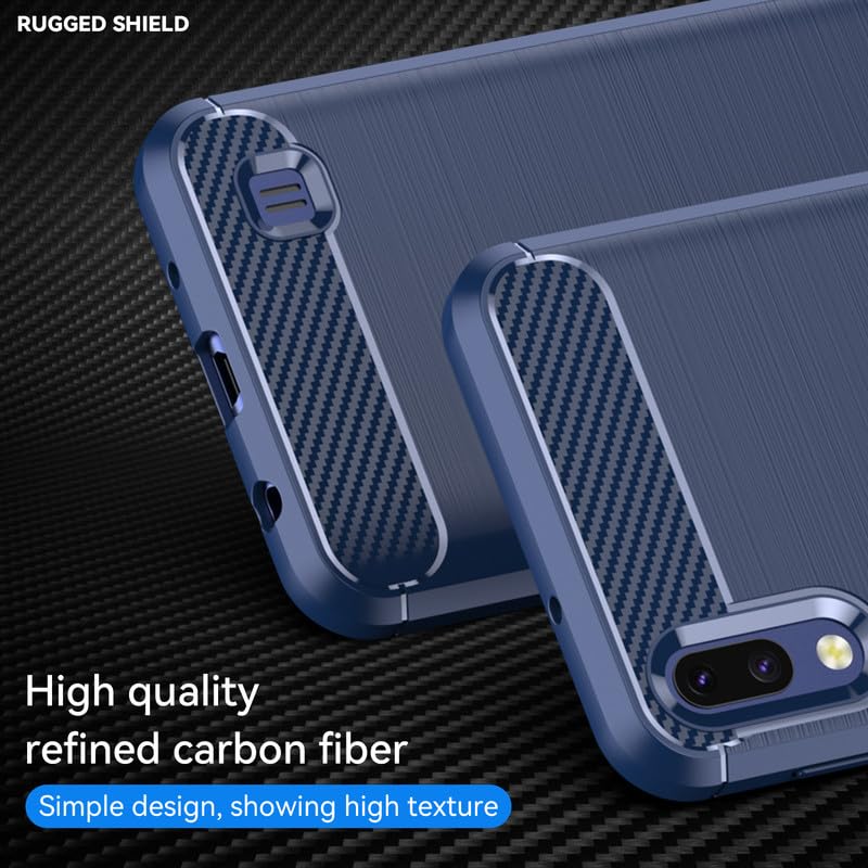 Image of Hybrid Carbon Fiber Back Case for Samsung Galaxy A10 / M10 (Blue)