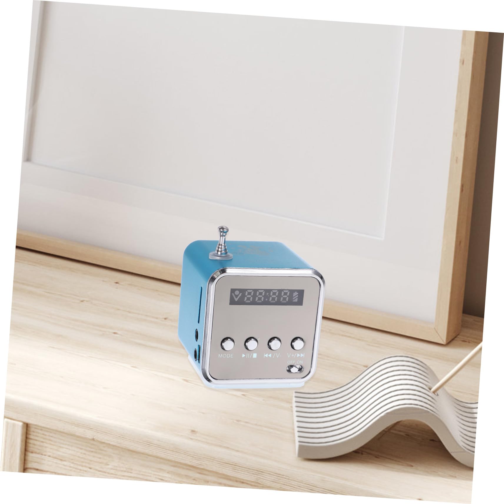 Toddmomy Mini-Enceinte sans Fil Portable Rétro Bleue en Alliage D’Aluminium