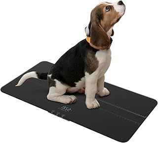 Digitale Haustierwaage - Hundewaage bis 100 kg 10 g Genauigkeit, große Plattform LCD-Anzeige 3 Wiegemodi Tara-Funktion Tierwaage für Hunde Katzen und Kleintiere (Schwarz)