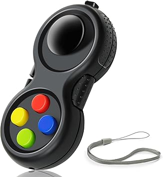 Original Fidget Toy Game, Rubberized Classical Controller Fidget Concentration Toy with 8-Fidget Functions and Lanyard - Excellent for Relieving Stress and Anxiety