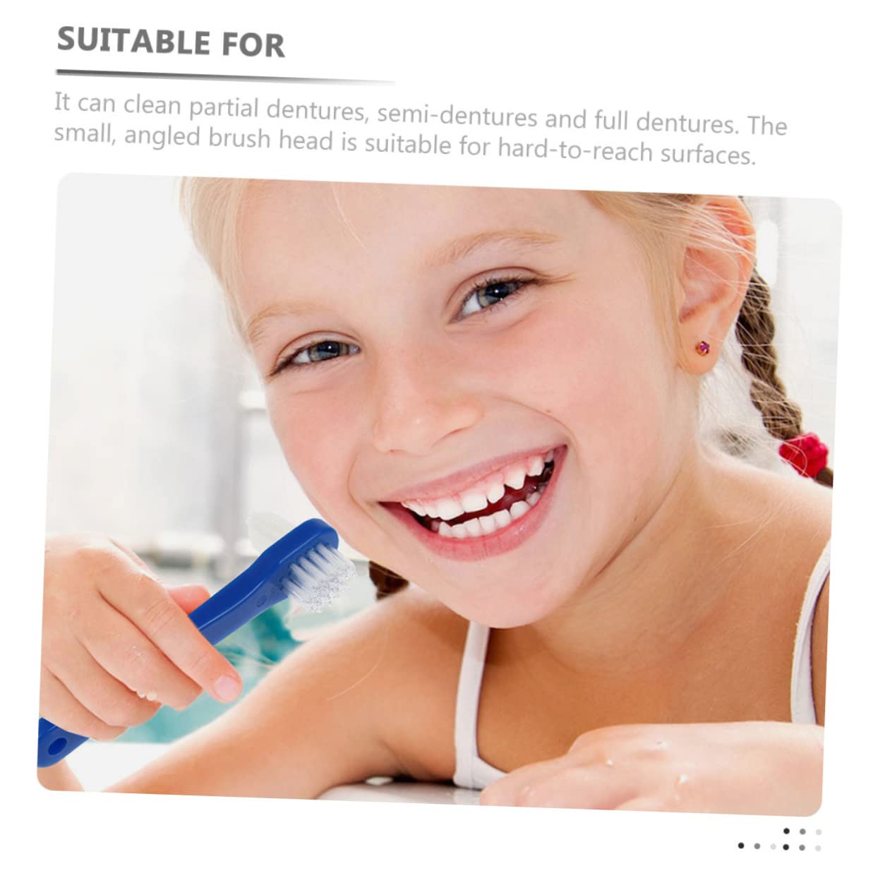 FRCOLOR 20 Pz finto spazzolino a doppia testa strumento per la pulizia dei denti a doppia testa spazzolino per denti finti spazzolino portatile spazzolino per dentiera spazzola per protesi