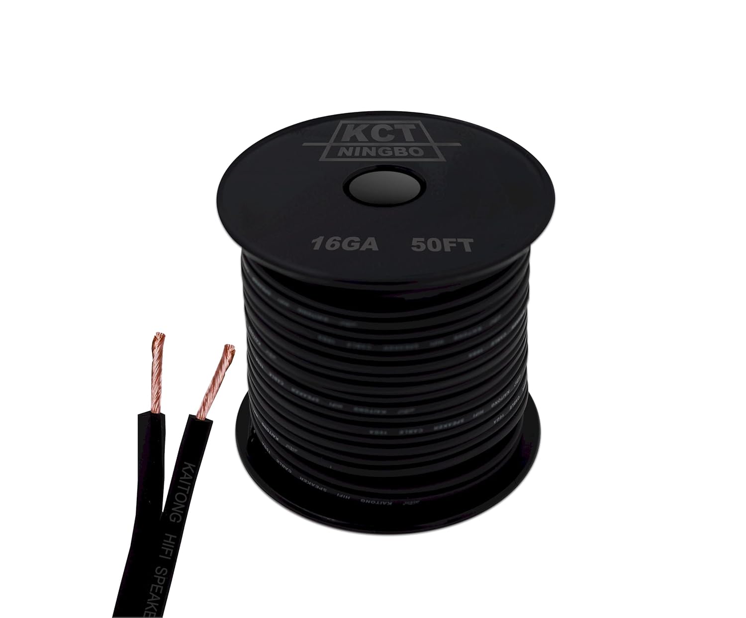 KCT 16AWG Gauge Speaker Cable Speaker Wire Black (50FT