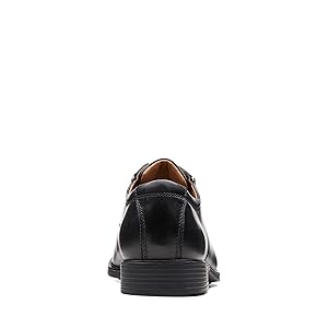 Clarks Men's Tilden Plain Oxfords, Black Leather, 8 M US