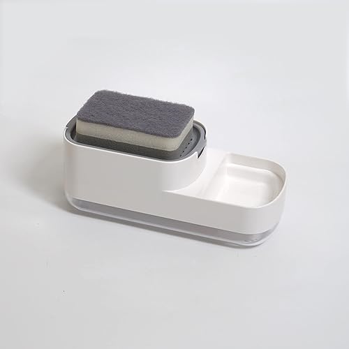 Miniatura 2 de Dispensador de jabón para fregadero de cocina, dispensador de jabón 2 en 1 y soporte de esponja para fregadero de cocina. Dispensador de jabón de 21