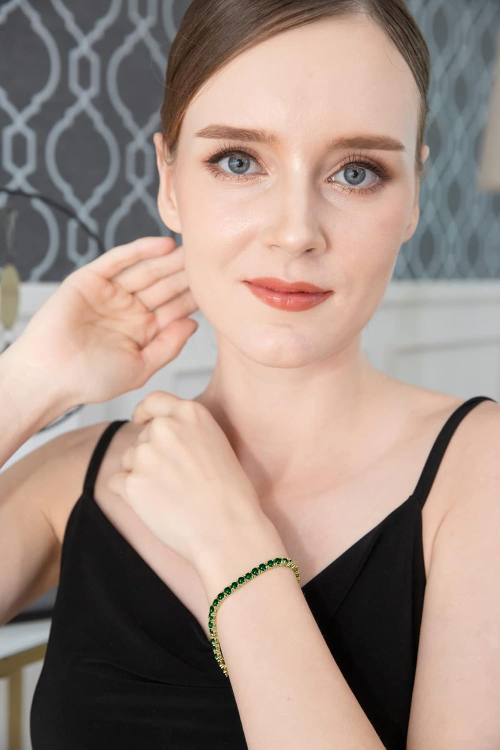 B. BRILLIANT Birthstone Bracelet for Women - 4mm Round-Cut Genuine or Synthetic Gemstone Tennis Bracelet - Sterling Silver or Gold Flash Silver With Gift Box - Image 3