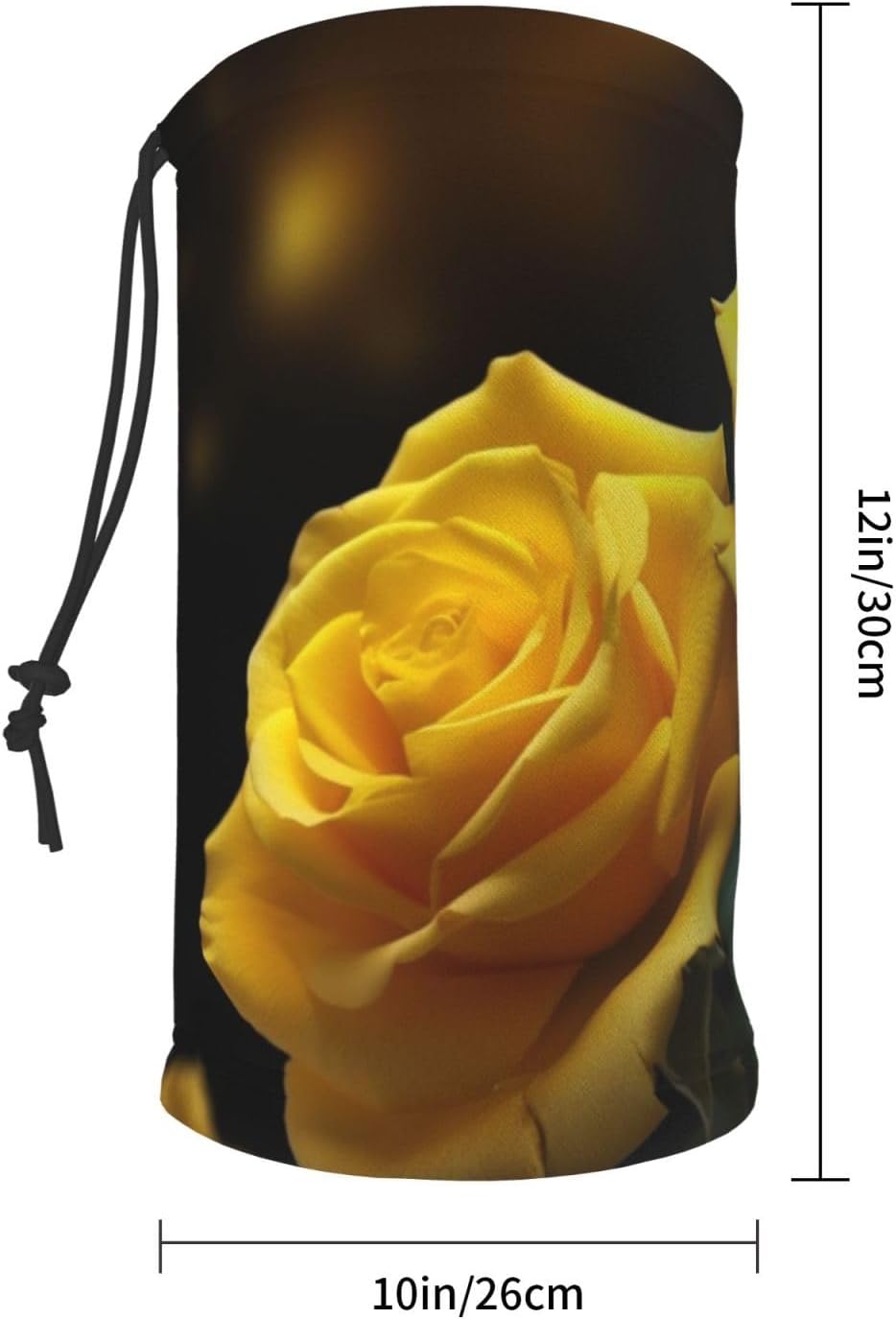 Neck Warmer Winter, Beautiful Yellow Roses Print For Cold Weather Winter Face Mask,Thick Warm Neck Gaiter Face Scarf,For Men Women Skiing Cycling - With Rope