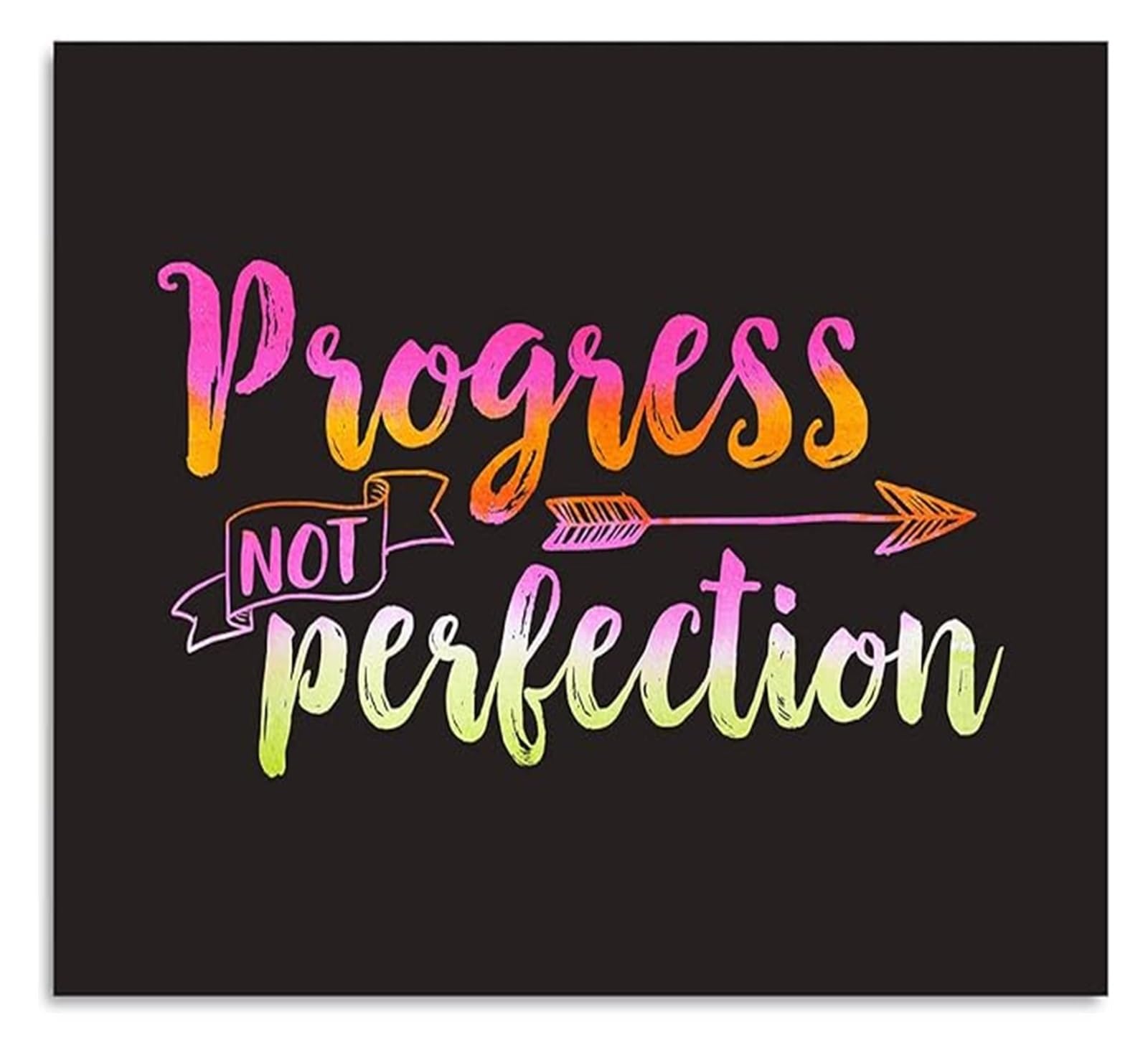 MDBJTCYZN Progress Not Perfection Recovery Wall-Art - Encouragement Decor for Sobriety and Rehabilitation(Framed,16x24inch(40x60cm))