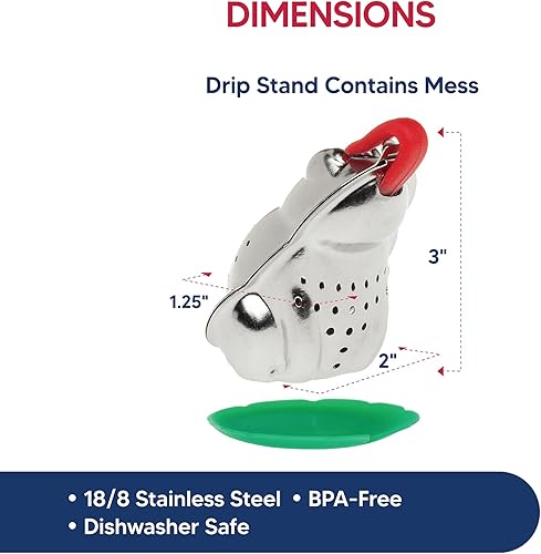 Miniatura 6 de HIC Kitchen Juego de infusor de bolsa de té de silicona, silicona, juego de 3