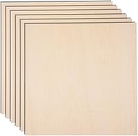 Vista 8 de Paquete de 6 hojas de madera de tilo de 10.7 x 7 x 1/4 pulgadas-6mm de grosor para manualidades, hojas de madera contrachapada sin terminar, paneles