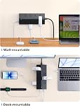 UGREEN 20 in 1 Trapezoidal Power Strip, 16 Widely Spaced Outlets, 4 USB Ports (20W USB C), GaN Power Bar with Overload Protector, 4.9Ft Extension Cord, Outlet Extender Wall Mount for Home Office Dorm