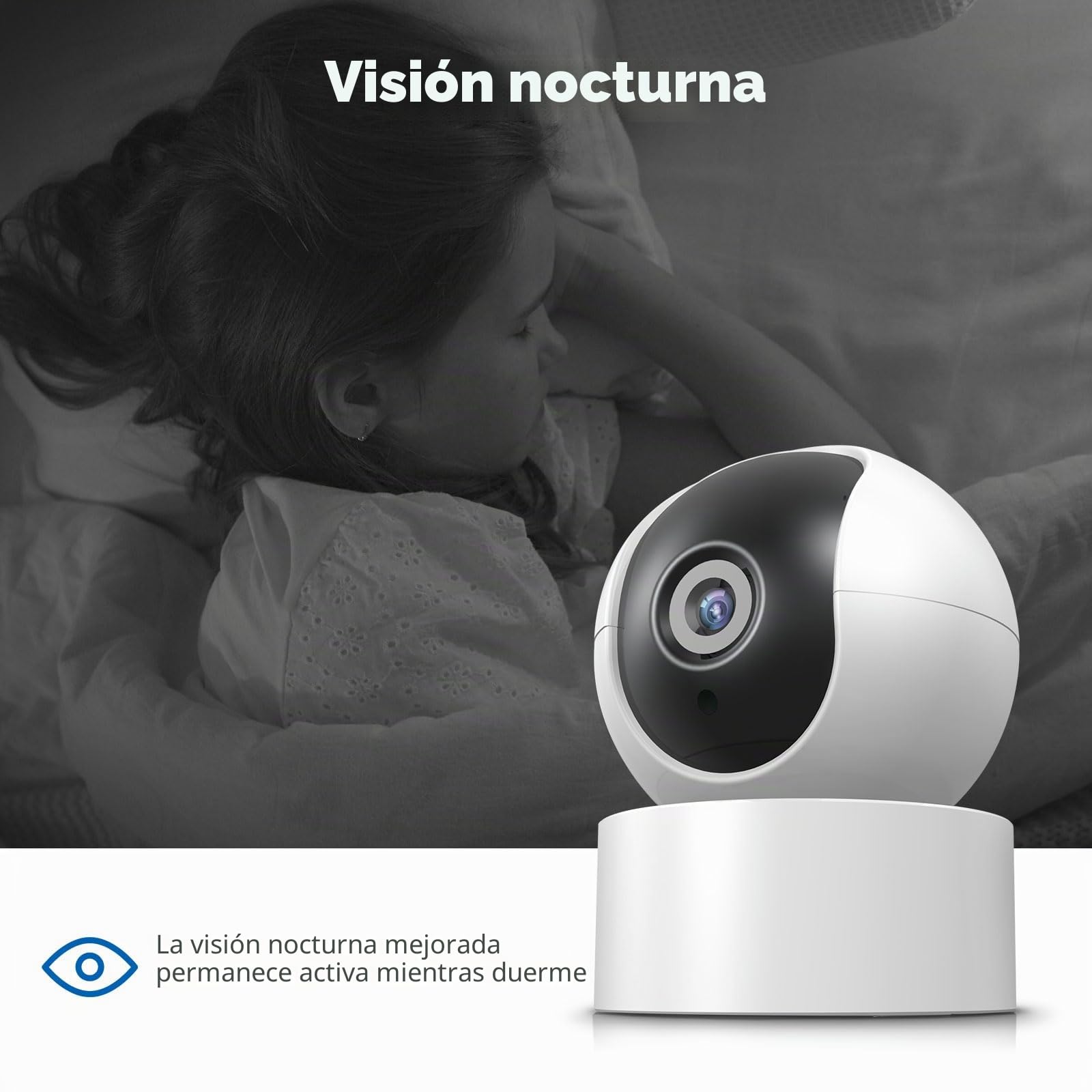 XNY 1080P(2MP) Tuya Smart Life Camara Vigilancia, 2.4GHz WiFi Pan/Tilt Cámara Vigilancia para Casa, Visión Nocturna, Audio Bidireccional, Detección de Movimiento, Seguimiento Automático