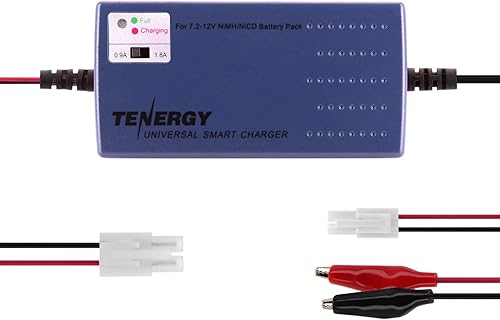 Tenergy Cargador universal inteligente para batería de NiMH  NiCd 7.2V - 12V con corriente de carga y sensor de temperaturaselección