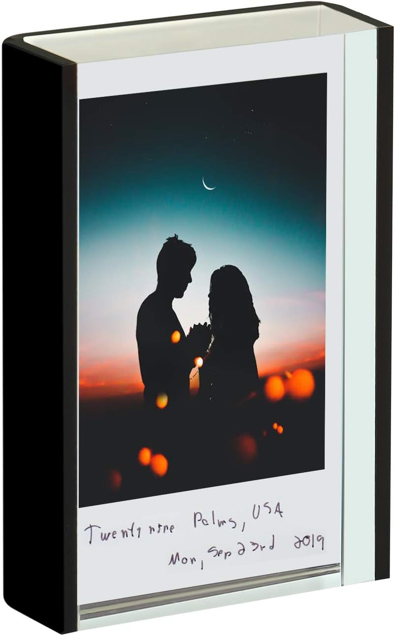 WINKINE 2x3 Instax Picture Frame, Acrylic Frameless Floating Frame Desktop Sliding Small Photo Frame for Fujifilm Instax Mini 90 70 25 9 8 8+ 50S, Instax SP-2, Polaroid PIC-300 Z2300 Film