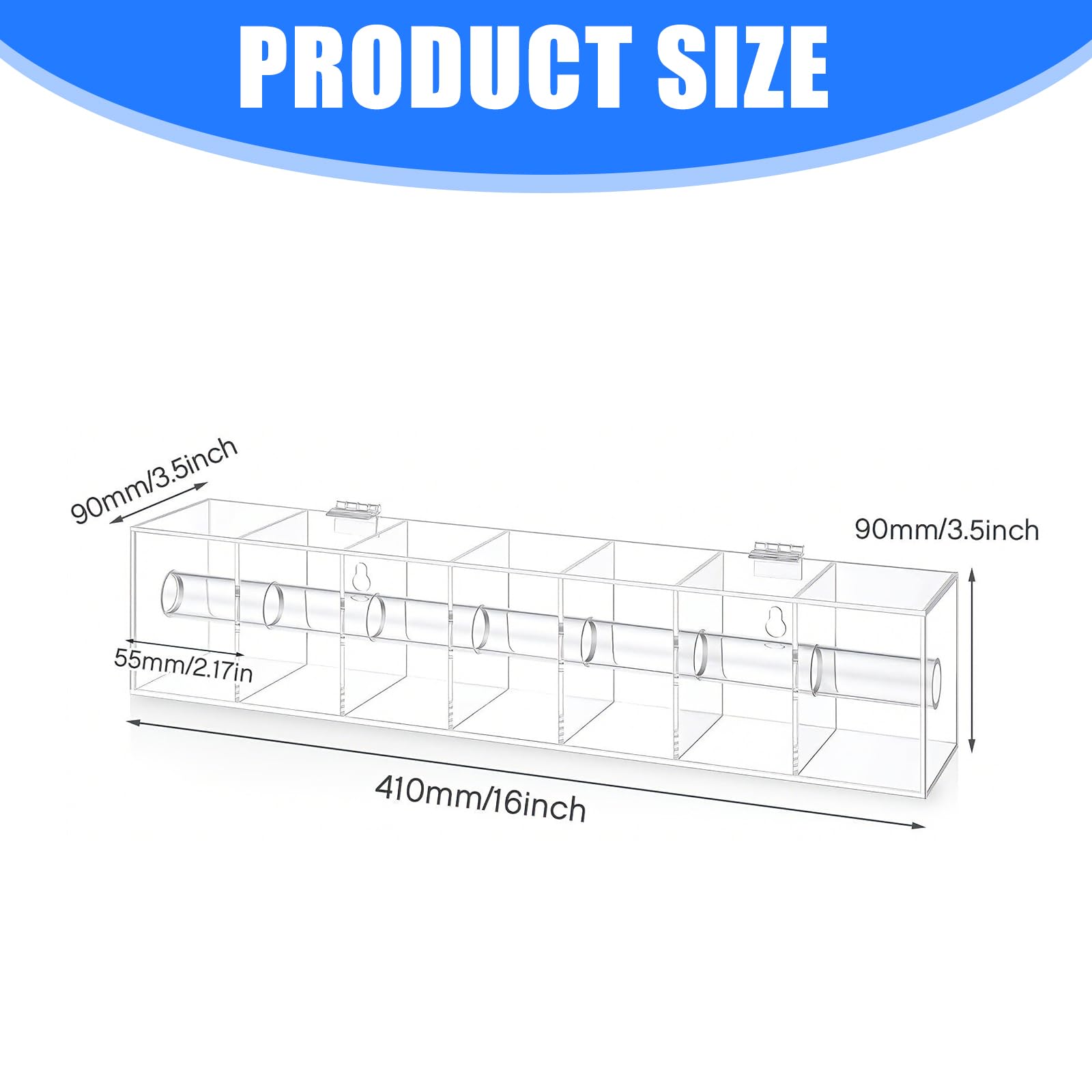 Distributeur d'étiquettes en acrylique avec compartiments pour montage mural pour une organisation efficace des informations d'étiquettes et des autocollants de date