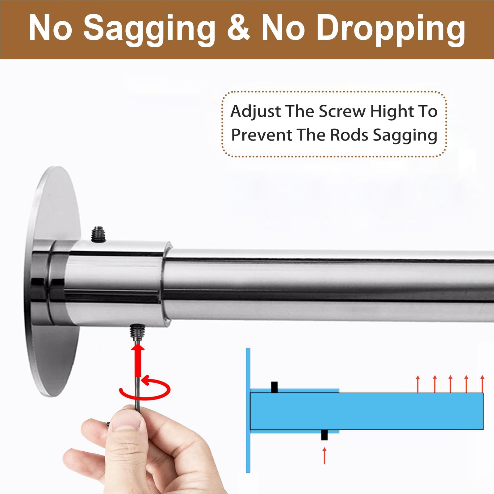 Asta Tenda Doccia Per Vasca Da Bagno Senza Forare, Bastone Per Tenda Da Doccia A U Regolabile In Acciaio Inox, Bastone Doccia Angolare, Per Bagno Camerin(Size:A 70-95cm * 90cm * 70-95cm,Color:Argento)