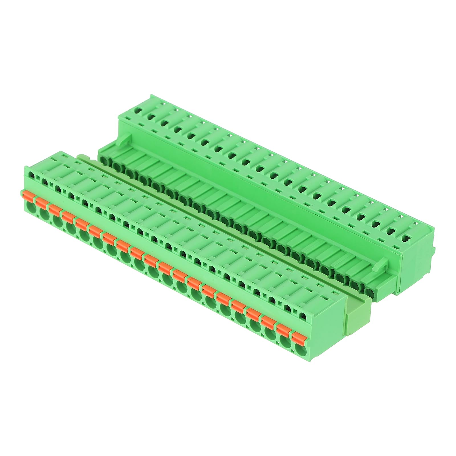 sourcing map 5.08 mm 0.2" Pitch Terminal Block, 20 Vertical Pin Spring PCB Mount Terminal Block Pluggable Male & Female Circuit Board Connector 300V 10A for 24-14AWG Cable