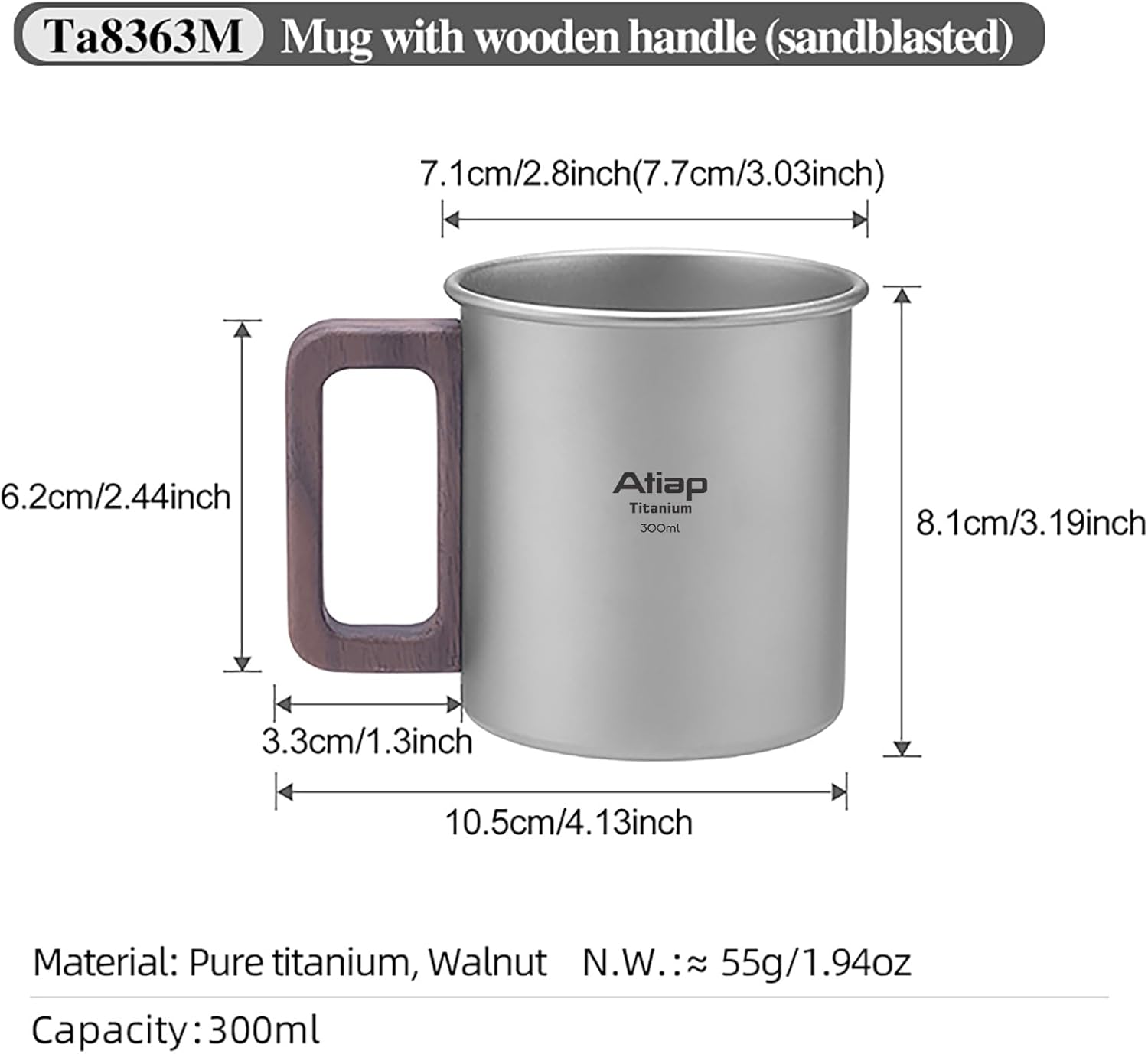 Titanium Pot 750ml Backpacking Pot Camping Coffee Pot Camp Mug Camping Pot with Lid Foldable Handle Portable Lightweight