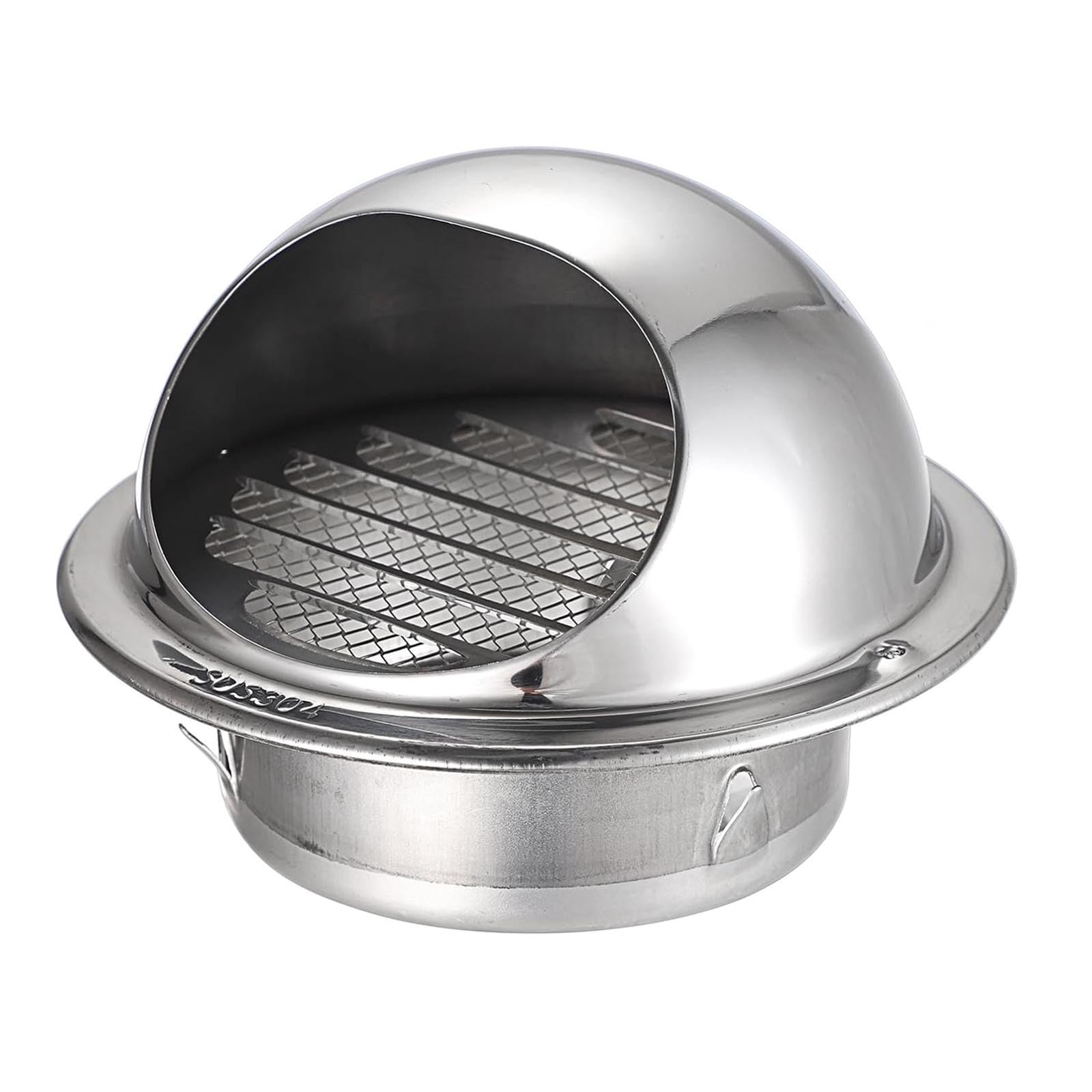 Griglia di ventilazione esterna rotonda in acciaio inossidabile 304 (50 mm-300 mm) per scarico a parete, resistente alle intemperie, facile installazione e resistente alla corrosione (130 mm)