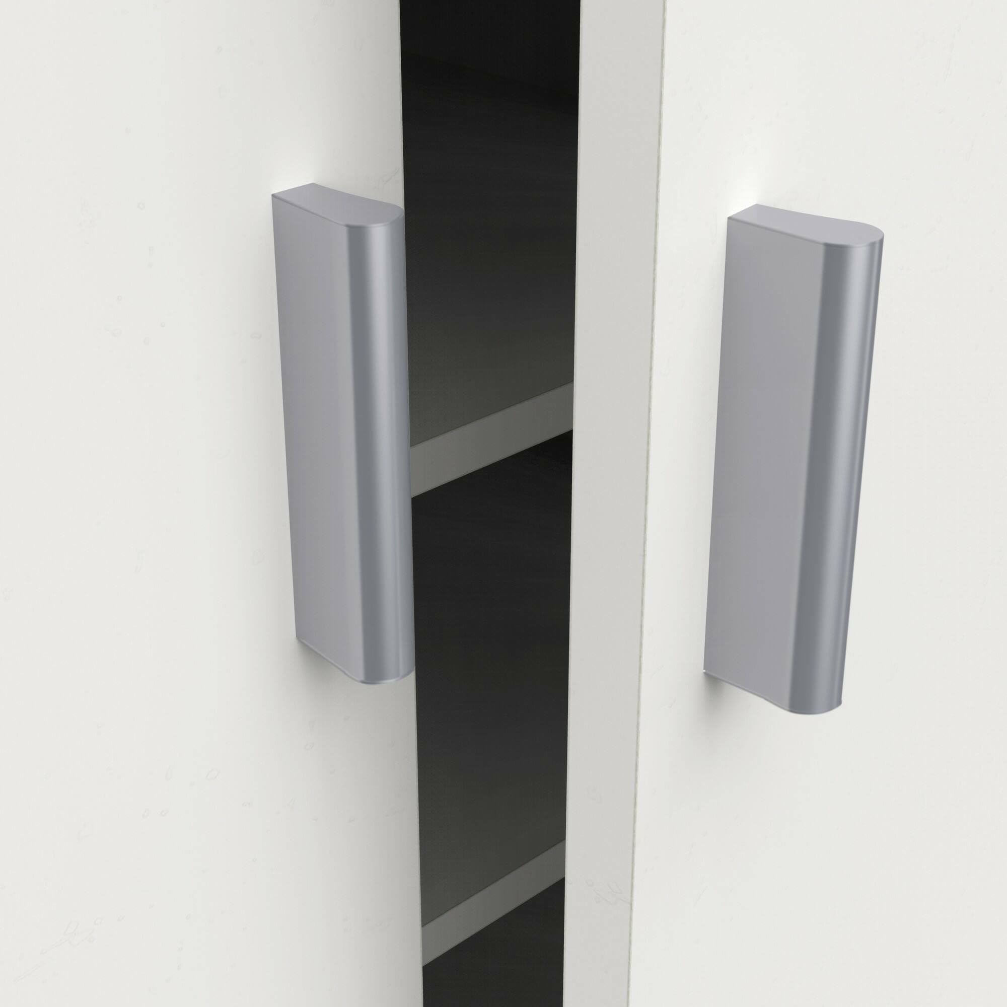 Dmora - Armadio Multiuso 2 Ante Tarn, Mobile Multifunzionale, Mobiletto scarpiera, Guardaroba Porta Scarpe, 55x35 h108 cm, Bianco Opaco