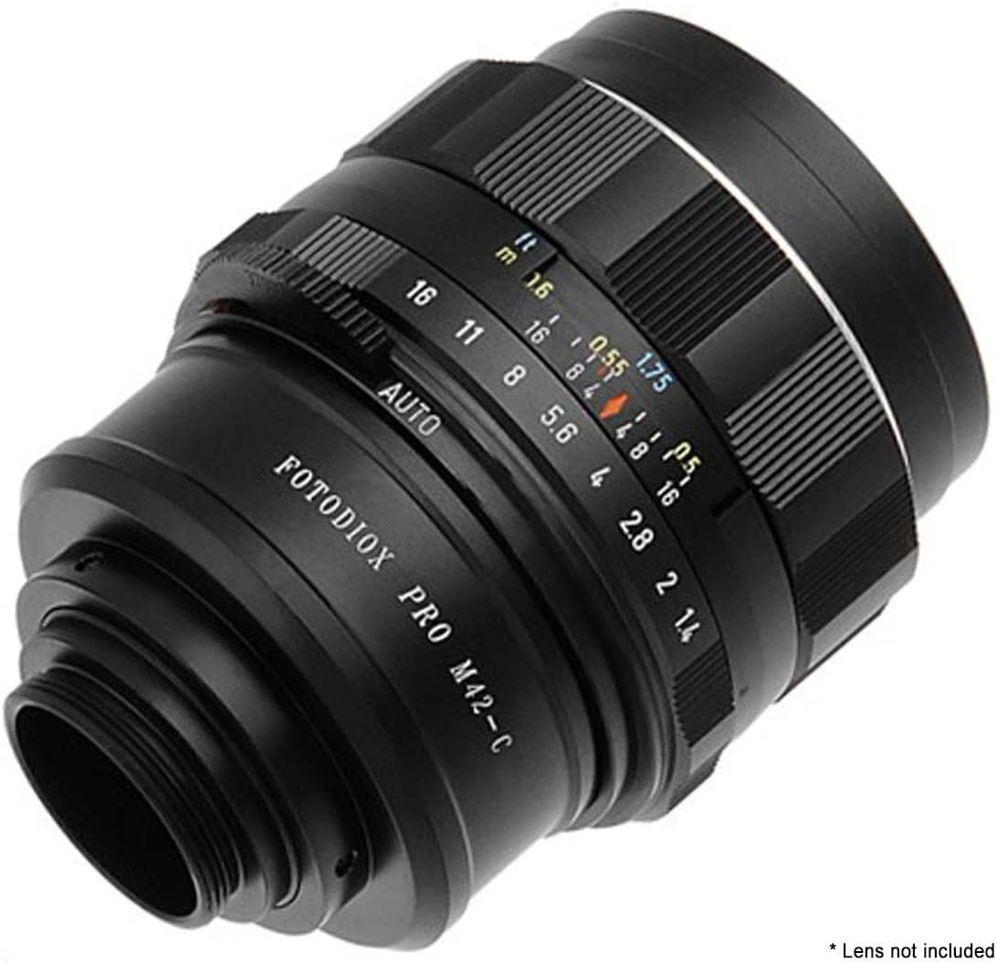 Fotodiox Pro Lens Mount Adapter Compatible with M42 Type 2 and Select Type 1 Lenses to C-Mount Cameras