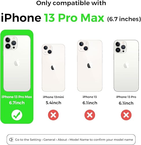 Miniatura 6 de JELE Funda de silicona compatible con iPhone 13 Pro Max, a prueba de golpes, con protección militar contra caídas, forro de microfibra suave