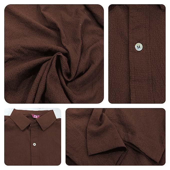Image of GRECIILOOKS Shirt for Man | Classic Summer Shirt for Man | Men's Regular Fit Soft Cotton Blend Casual Shirts with Button Closure