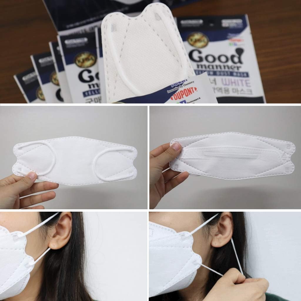 Handa HeaIth Care (10 Count) Good Manner KF94 Protective Face Safety Mask (White) Made in South Korea