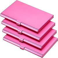 Vista 8 de PATIKIL Portatarjetas de visita, paquete de 4 tarjeteros de aluminio de metal profesional delgado para tarjetas de identificación, tarjetas de Azul