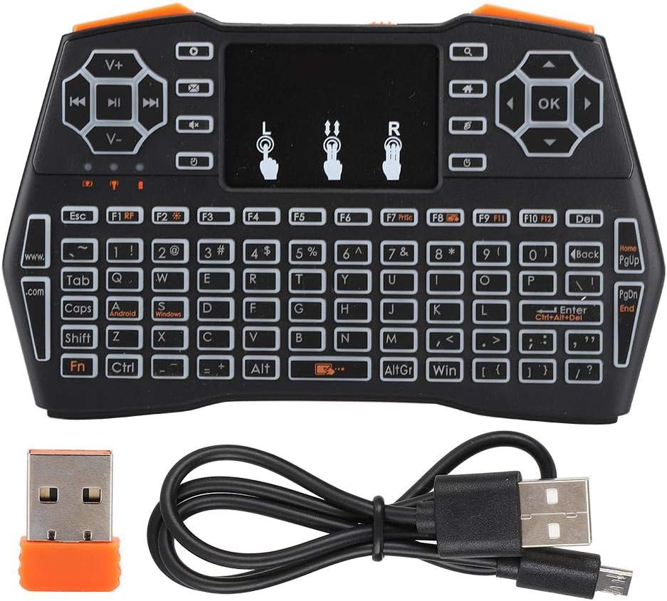 Wendry I8 Plus Air Mouse with Touchpad, 2.4GHz Mini LED Backlit Keyboard, Plug and Play