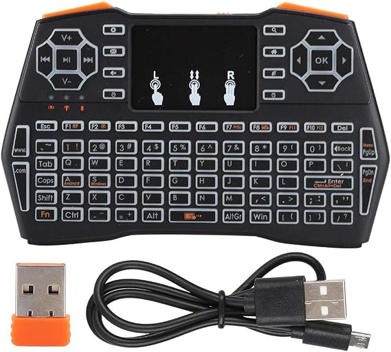 Wendry I8 Plus Air Mouse with Touchpad, 2.4GHz Mini LED Backlit Keyboard, Plug and Play