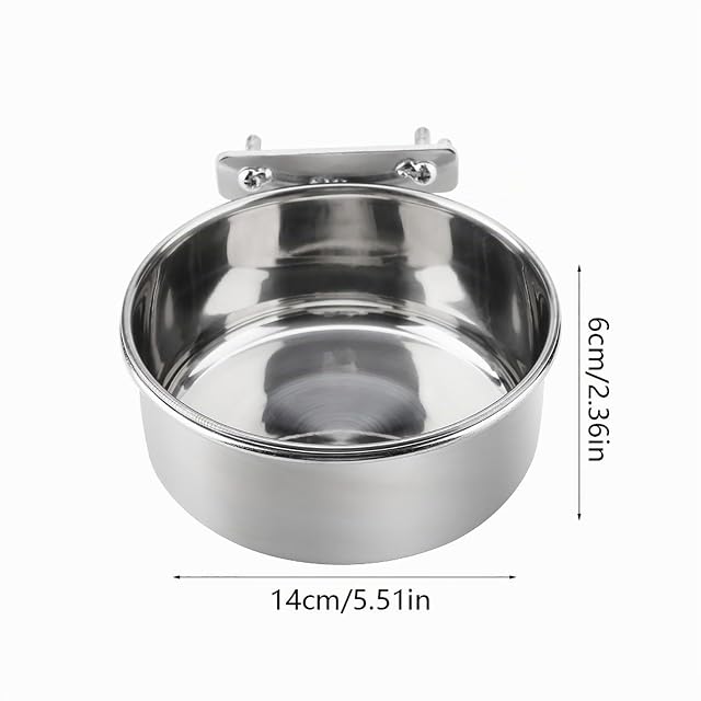 Foto 4 de 8 de Colgante Ajustable Alimentación Agua Alimentación Alimentador Tazón De Acero Inoxidable Loro Periquito…