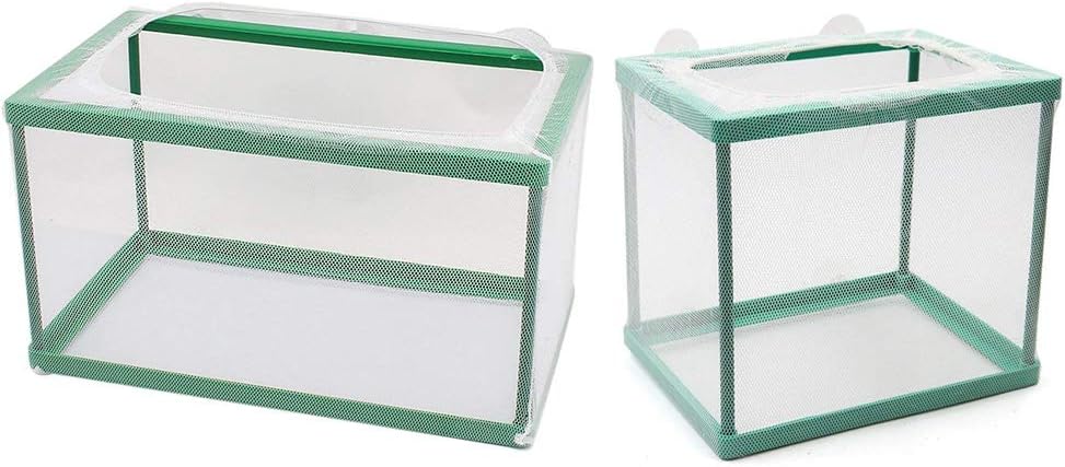 Timiy Aquarium Fish Breeder Box Set Nylon Net Isolation Box Breeder for Tank,Green