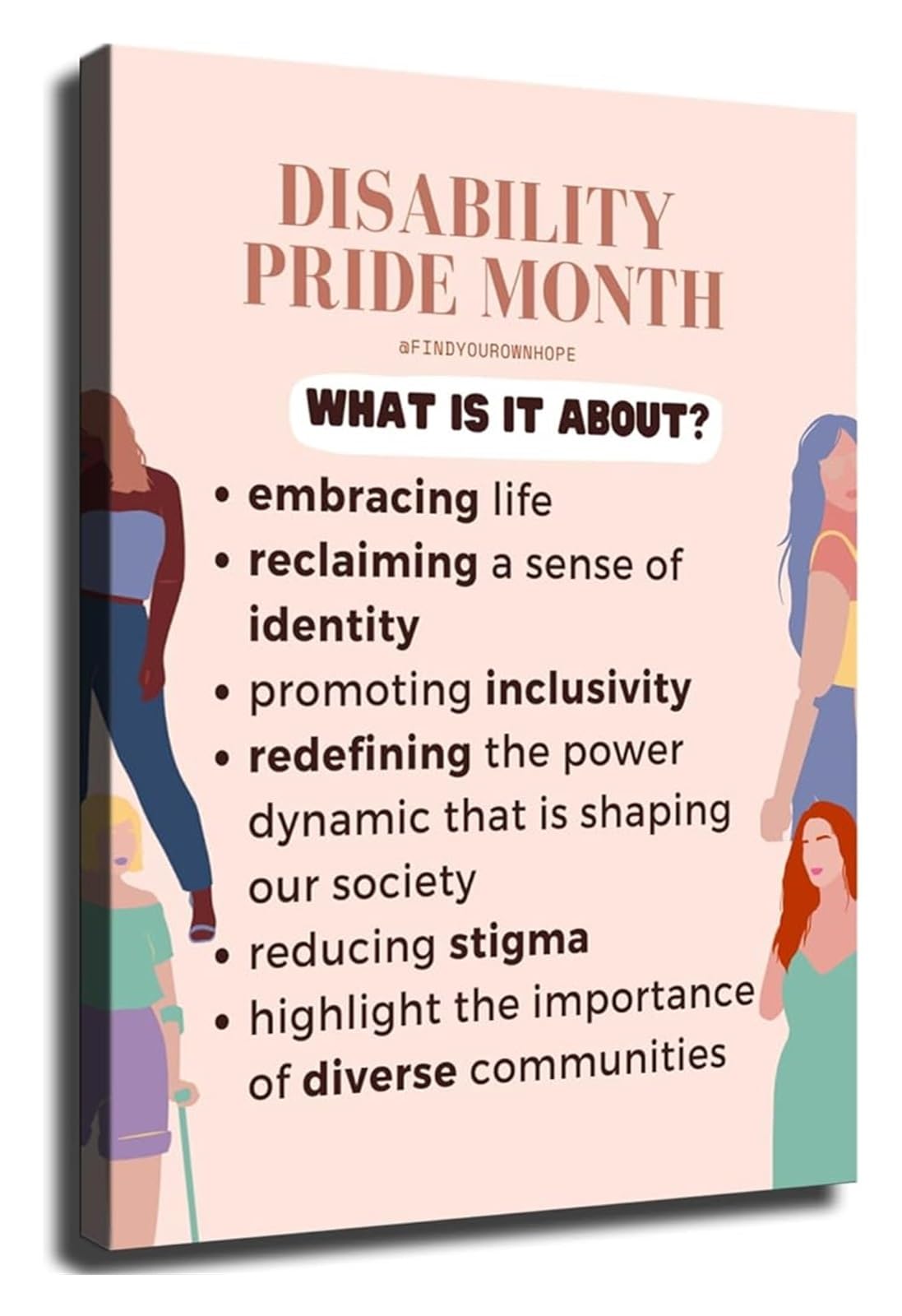 EKFBQBGW Historical Disability Pride Month Posters Educational Art for Office Library Clinic Wall Unframed,12x18inch(30x45cm)