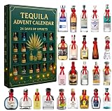 Premium Tequila Advent Calendar, 24 Days of Spirits Collection,with Blancos and Añejos, Christmas Countdown Calendar