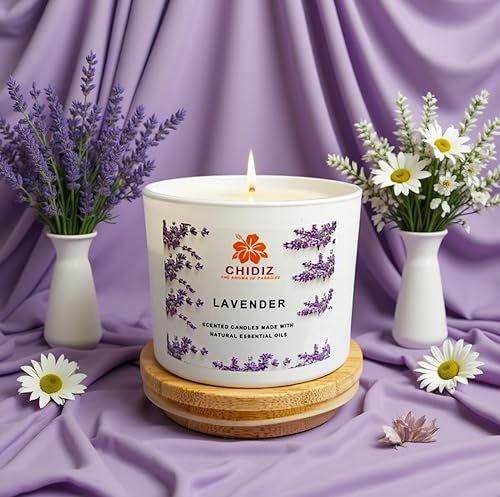 Miniatura 10 de CHIDIZ White Gardenia Vela perfumada 100% soja de 10.5 onzas, vela grande en tarro de 3 mechas  Hasta 50 horas de tiempo de combustión  Vela