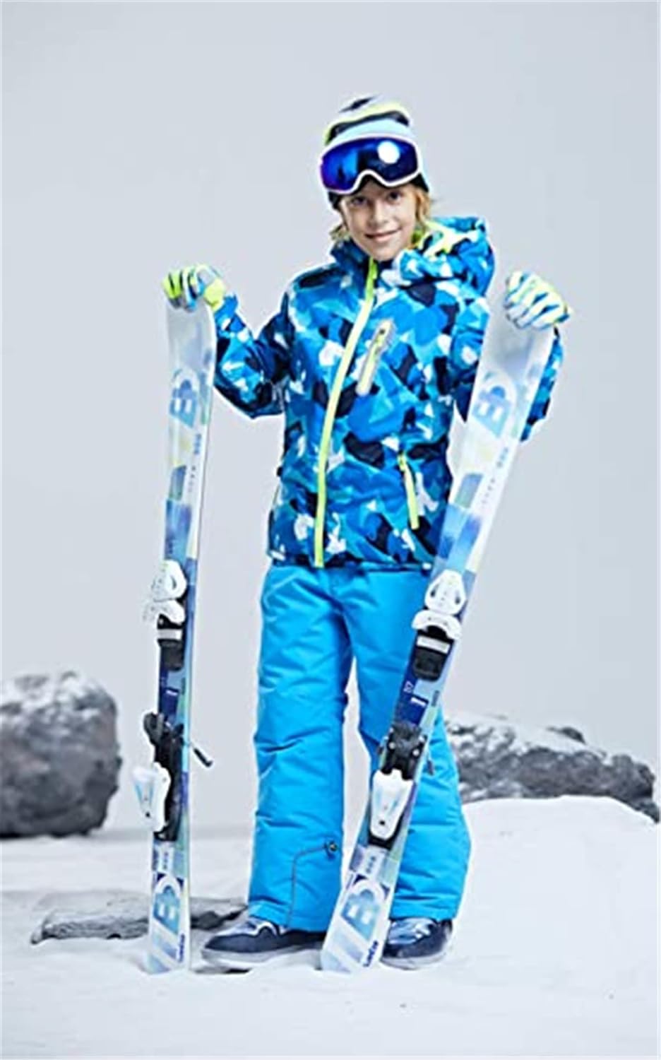 Girls Boys Kids Winter Warm Outdoor Mountain Waterproof Windproof Snowboarding Skiing Jackets+ Ski Bib Pants Overalls Set