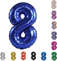 Vista 119 de YPSelected Globo de aluminio grande de 32 pulgadas con número de helio, cumpleaños, boda, fiesta, 0-9 (azul bebé, 2)
