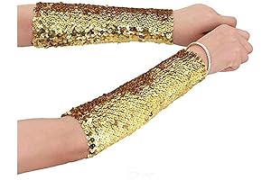 Gold Cuffs Costume: Sparkle Oversleeves Sequined Arm Cuffs