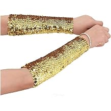 RARITYUS Sparkle Oversleeves Sequin Arm Sleeve Shiny Stretchy Elbow Cuffs for Performance Cosplay Halloween Costume