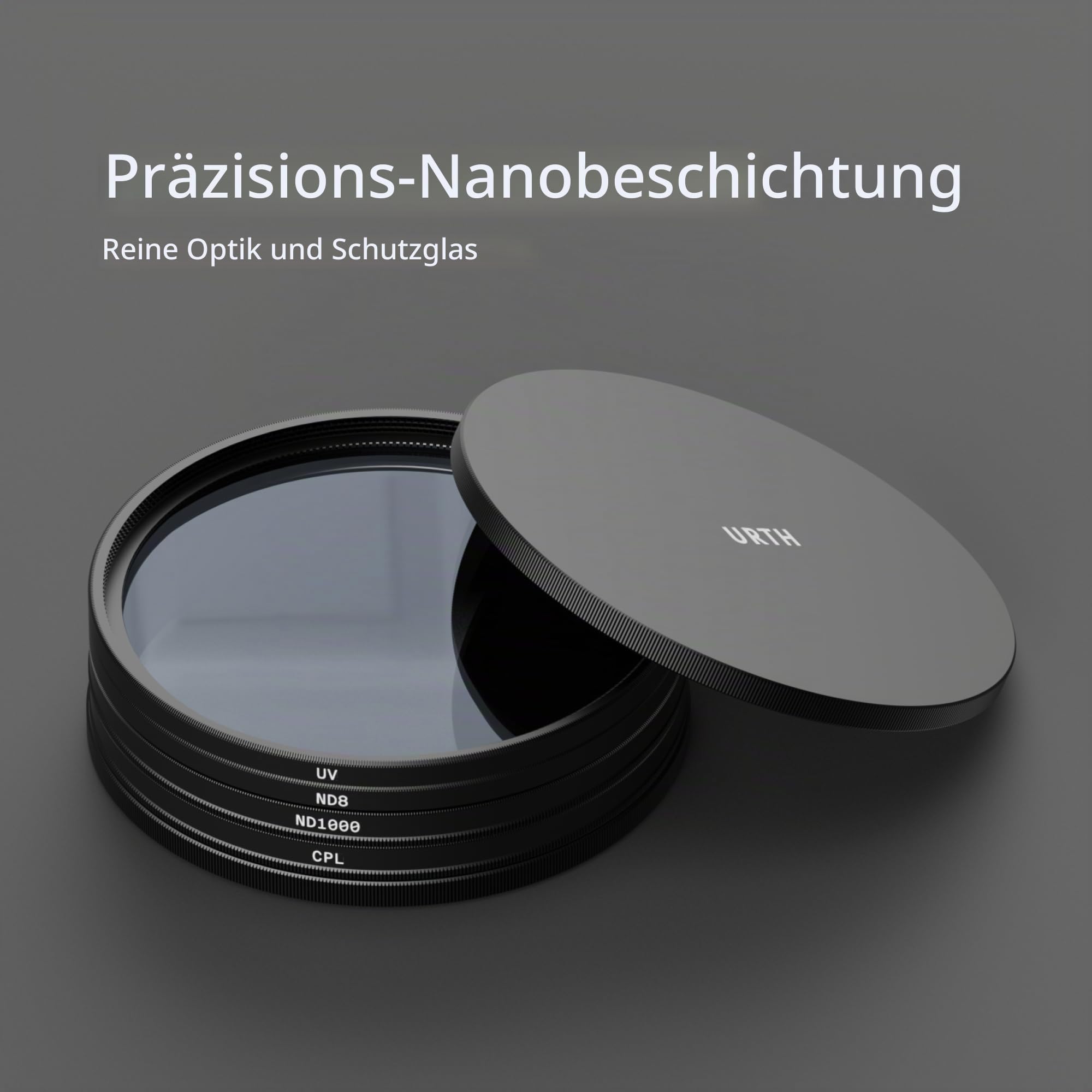 Urth 49 mm 4-in-1 UV, Zirkularer Polfilter (CPL), ND8, ND1000 Filter Kit (Plus) — Essentials Filterset, nanobeschichtetes optisches Glas, ultraflache Kamerafilter mit 2 Kappen Set